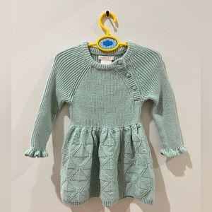 Shabby chic green baby girl dress